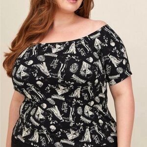 Torrid Bride of Frankenstein Universal Monsters Top Womens 2 Black White